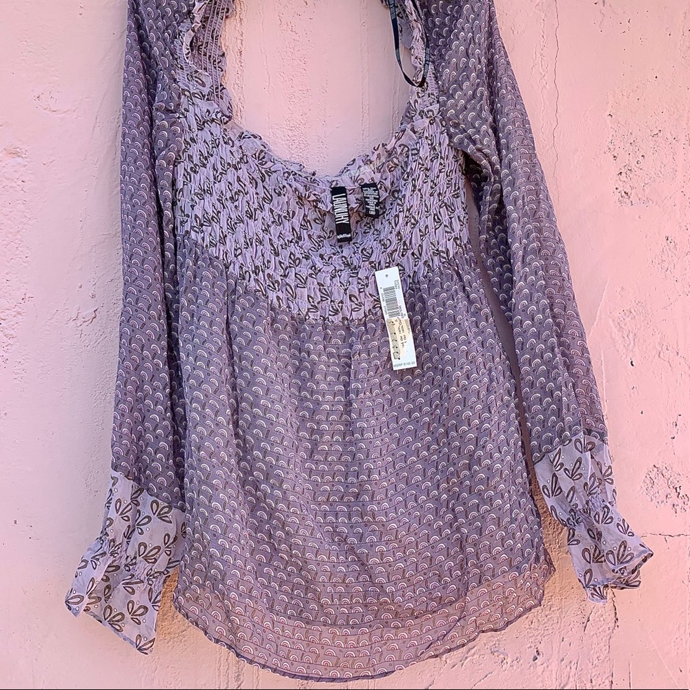 Laundry by Shelli Segal Silk Gypsy Peasant Top